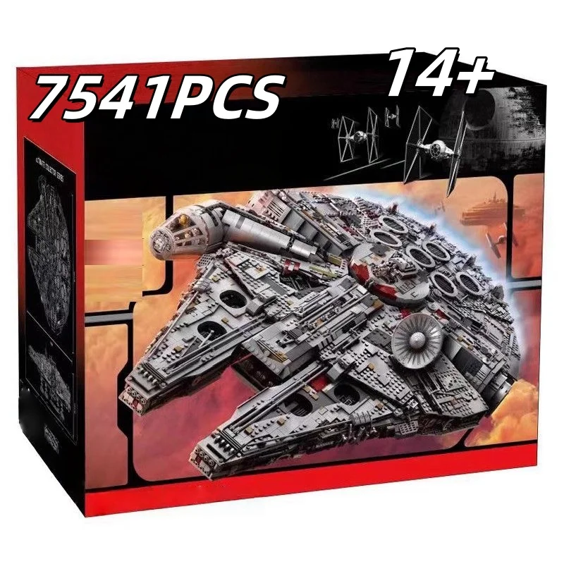 

7541 шт. Millenniumfalcon, большая модель космического корабля, строительные блоки 75192, игры космического корабля, игрушки для взрослых, подарки на день рождения ﻿