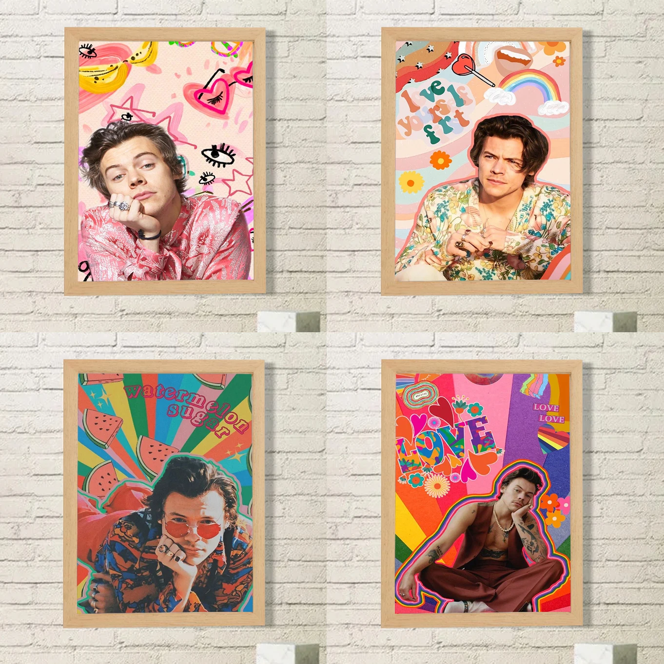 Famous Singer Decorative Pictures for Living Room Decor Pop Music Hot Album Wall Decoration Painting H-Harry-Styles Poster Art