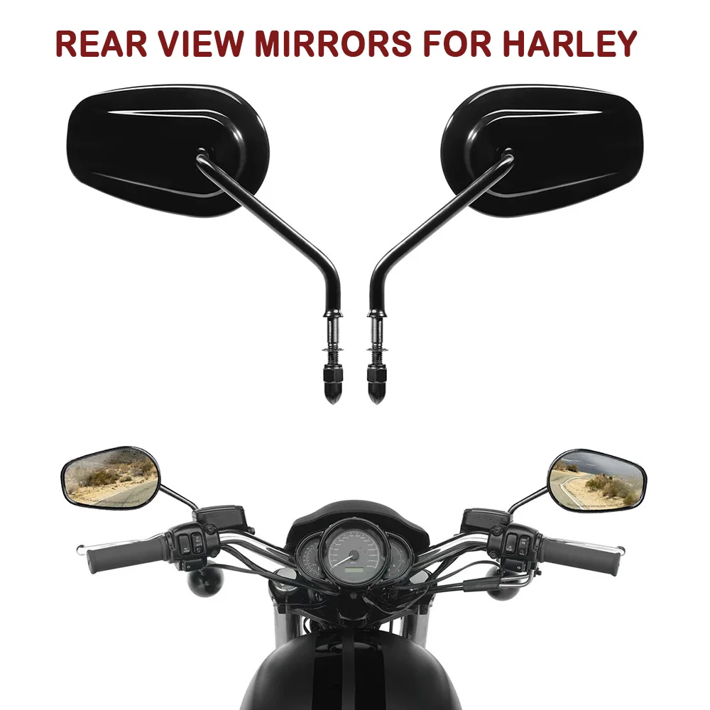 

8MM Rear View Mirrors For Harley Touring Road King Road Glide Sportster XL883 XL1200 Dyna Heritage Softail SuperLow FXDB FXDWG