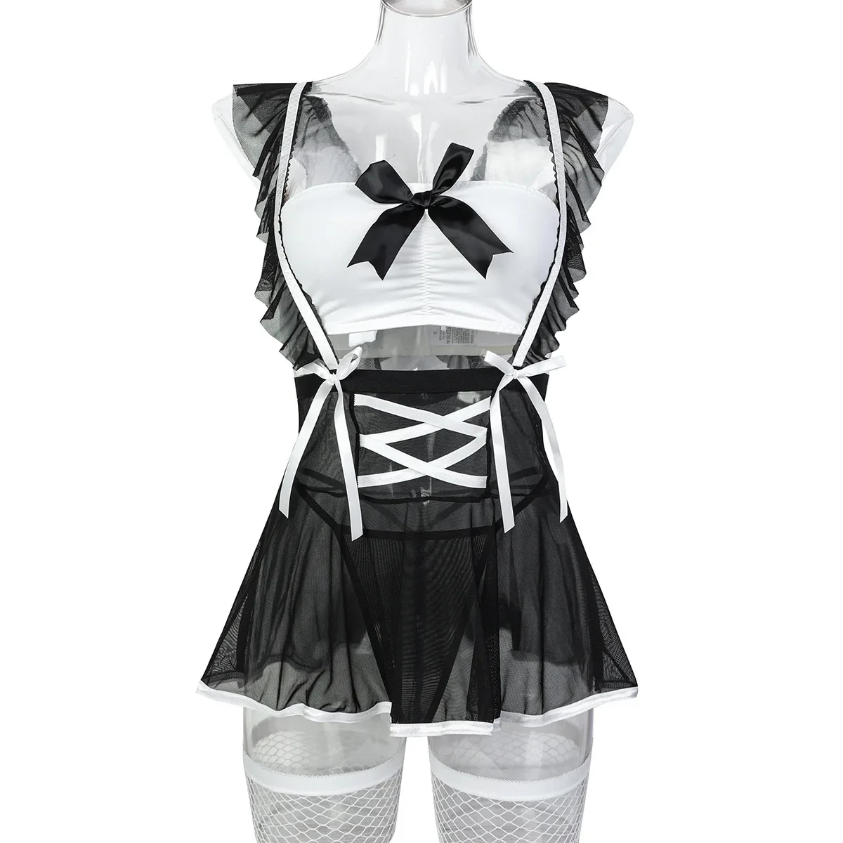 

Women Sexy Exotic Set Lace Thin See Through Lingerie Dress Set Elegant Hollow Out Underwear Party Club Exotic Apparel