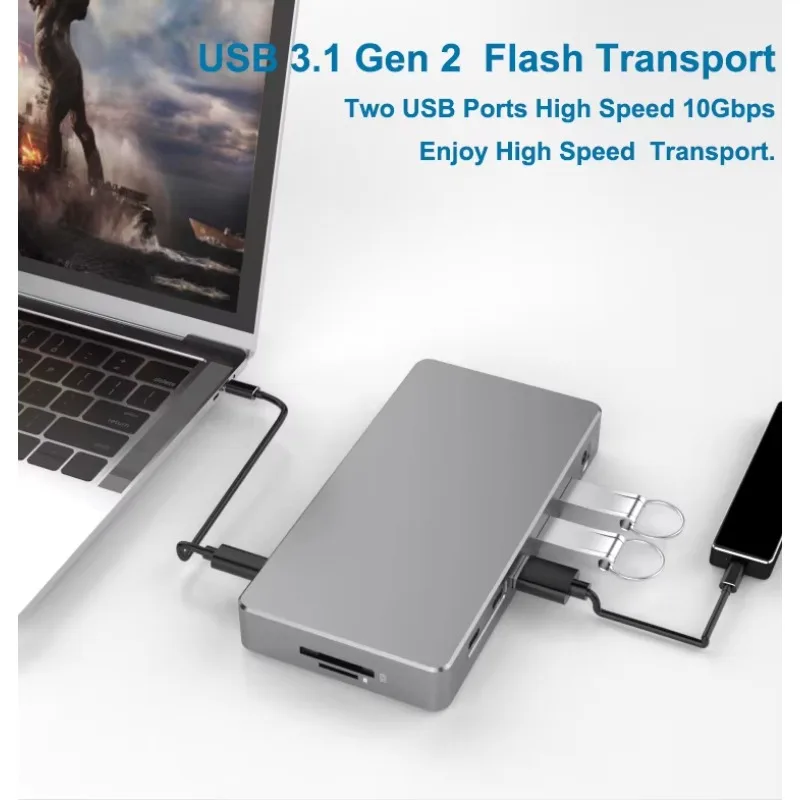 عرض ساخن لعام 2025 محطة إرساء Thunderbolt 4 3 s 8K أو شاشة ثلاثية 4K @ 60 هرتز لنظام التشغيل Thunderbolt 3/4/USB C Windows، Book P