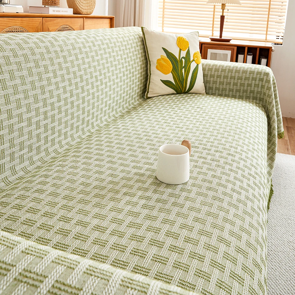 Couch Cover Sheet Blanket, Oversized Reversible Covers for 3-4 Cushion High Backed Backrest Sofa, Extra Large Furniture Decorati