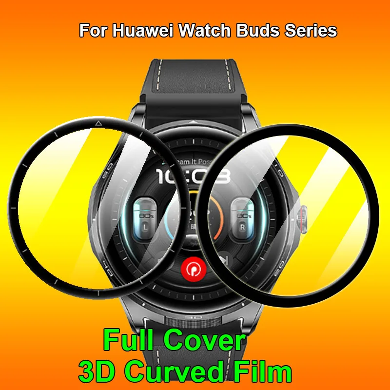 For Huawei Watch Buds 2 SmartWatch Full Covering 3D Curved Plating Soft PMMA PET Film Screen Protector -Not Tempered  Glass