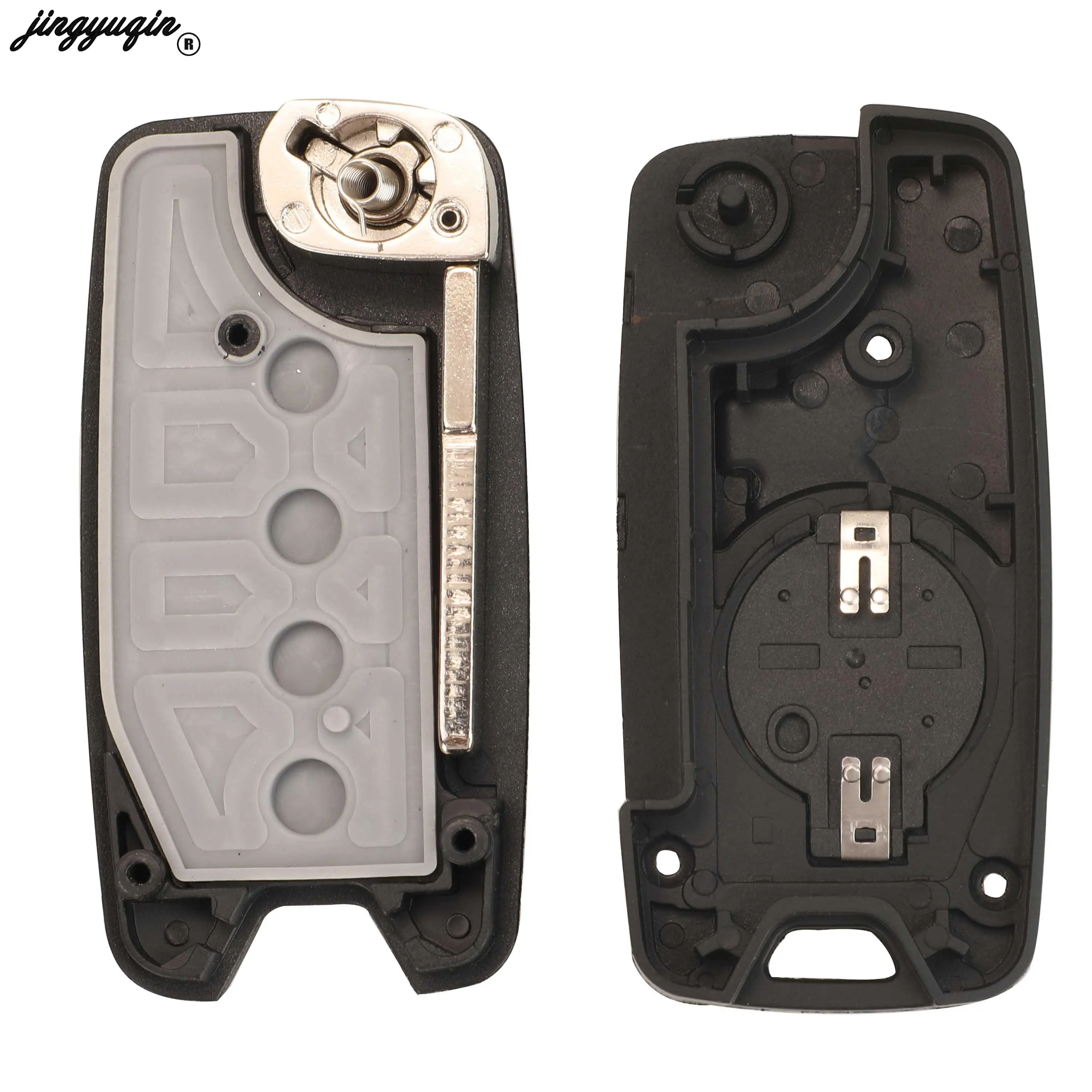 Jingyuqin 2/3/4 ปุ่มสําหรับ Jeep Renegade เข็มทิศ Patriot Liberty 2015 2016 2017 2018 Flip Remote Car Key กรณีเชลล์ SIP22 ใบมีด