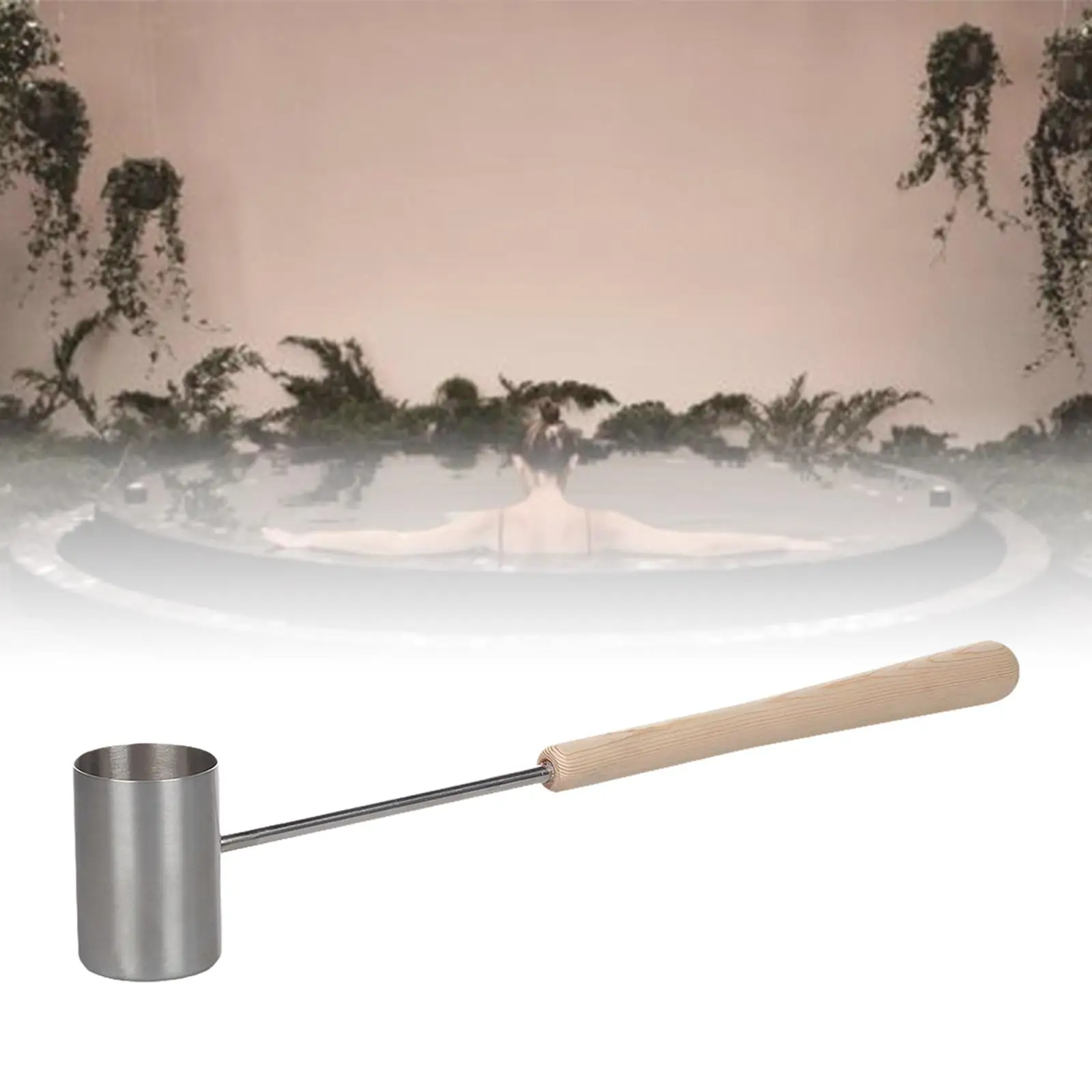

Sauna Water Ladle Bath Salt Spoon Long Handle Easy to Use ,Simple 275ml ,Comfortable Grip SPA Spoon Water Scoop for Bathroom