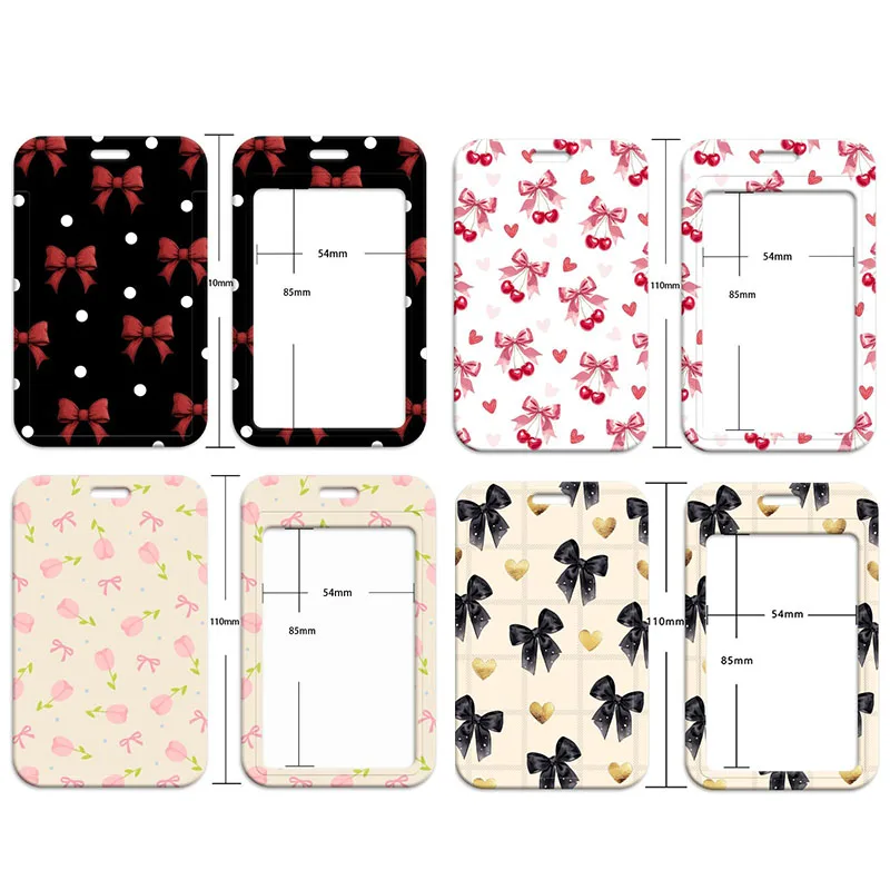 

Simple Pattern Bow Phone Lanyard for Bus Card Work ID Badge Unisex Keychain Access Credit Card Holder Case Bag