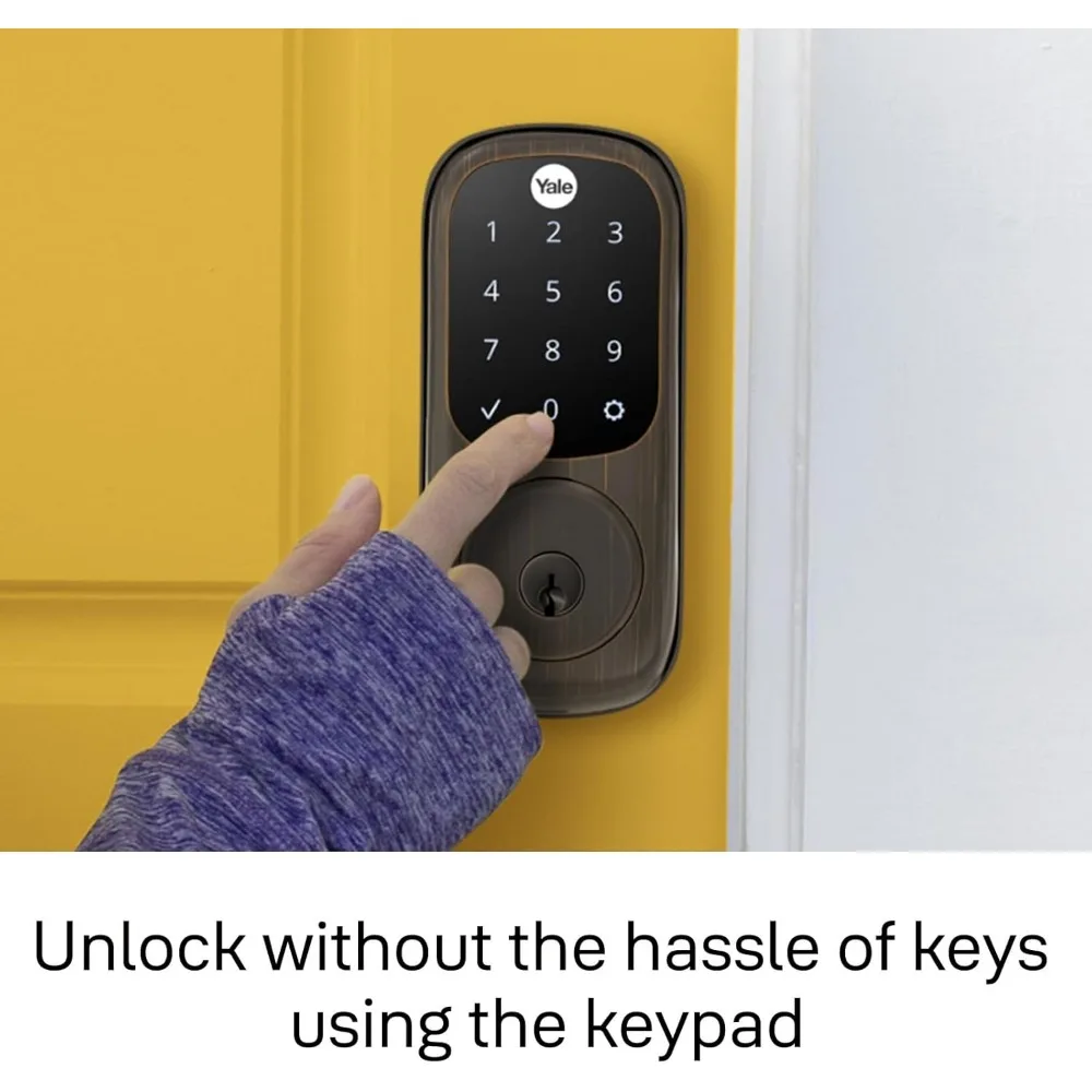 Assure Lock Riegel, ölgeriebene Bronze, digitaler Touchscreen, nicht verbundene Tastatur mit Backup-Taste für Vorder- oder Rückseite, Eingangstür,