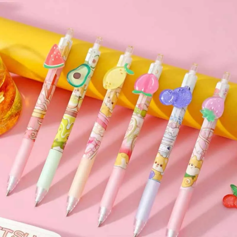 36pcs/lot Kawaii Lemon Avocado Peach Dog Mechanical Pencil Cute 0.5MM Drawing Writing Automatic Pen School Office Supplies