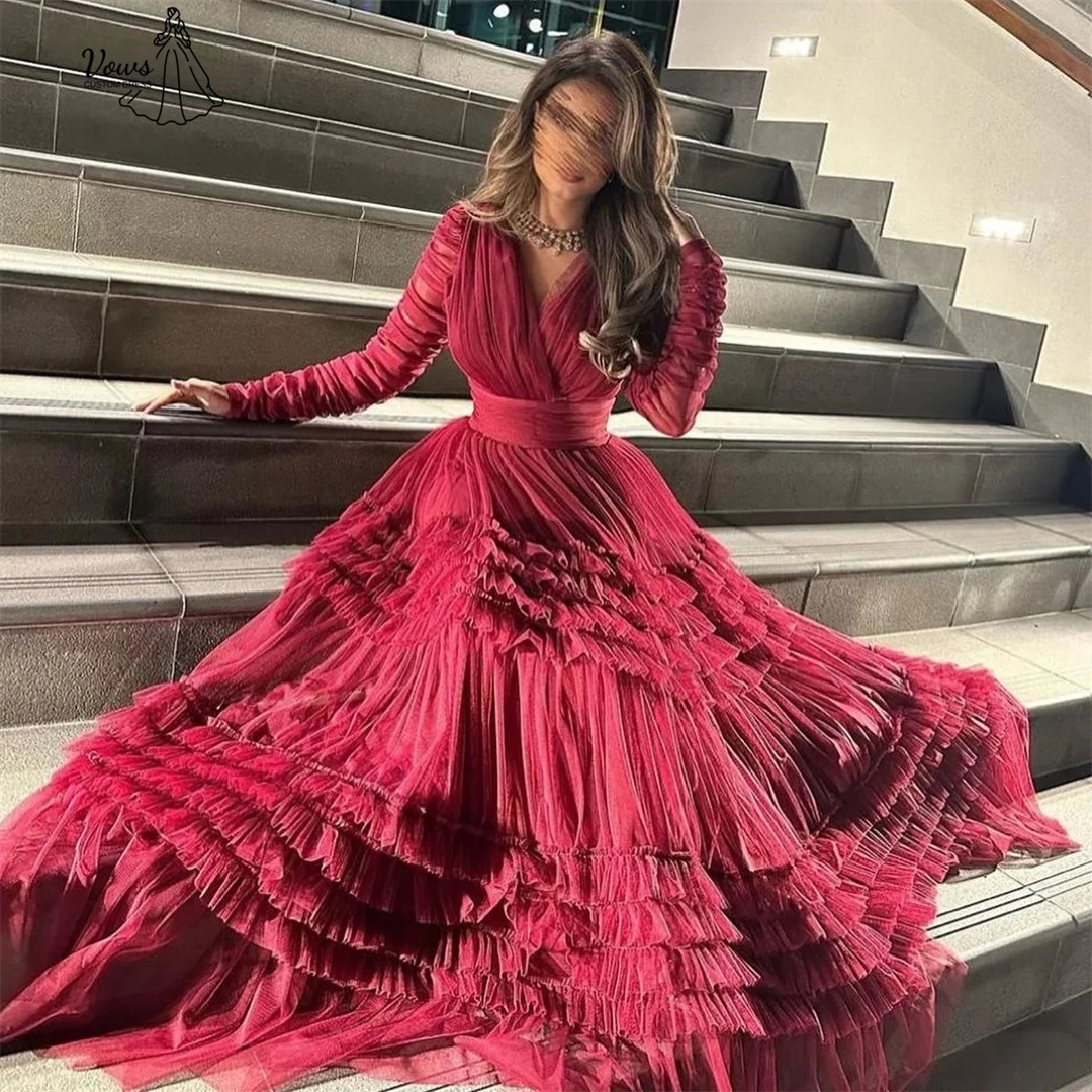 

Vows Custom Made Luxurious Evening Dresses 2025 Chiffon Women's Prom Dress Luxury Women's Elegant Party Dress Line A Robe Soiree