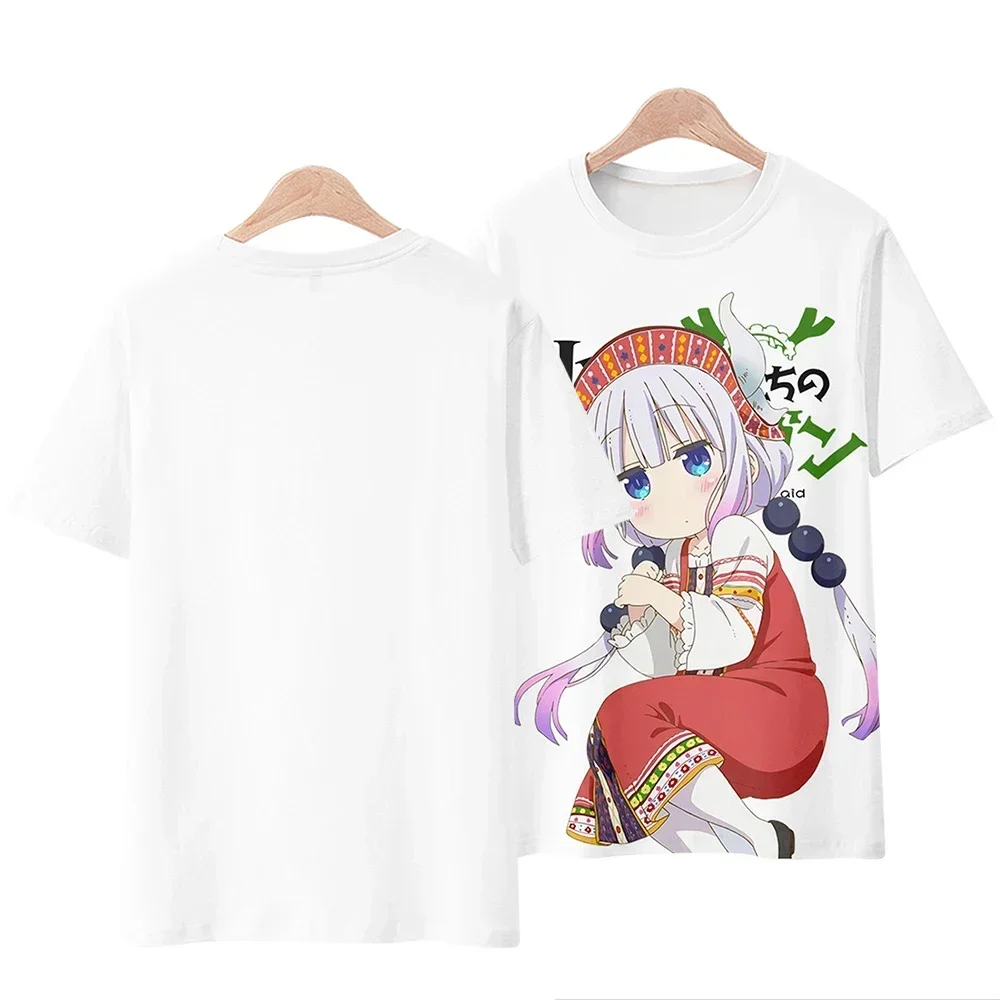 Anime Miss Kobayashi Dragon Maid 3D Print T-Shirts Men Women Fashion Oversized Short Sleeve T Shirt Man Clothing