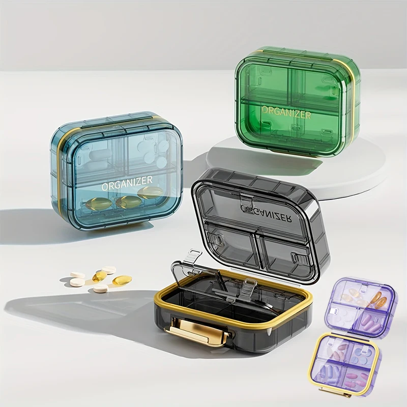 7 Grids Pill Storage Box Travel Medicines Storage Box Drug Separation Mini Portable Organizer Container With Seal Ring