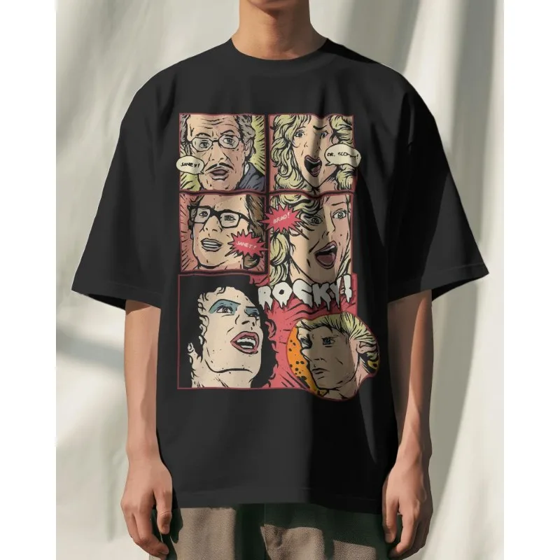 Rocky Horror Picture Show T-Shirt, Frank N Furter Graphic Summer unisex Loose and Breathable cotton T-shirt view 2