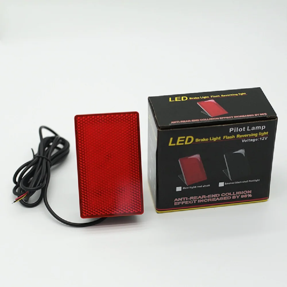 1 pz rosso LED auto labbro posteriore freno spia pannello, moto adesivo universale, paraurti posteriore lampeggiante decorazione fanale posteriore