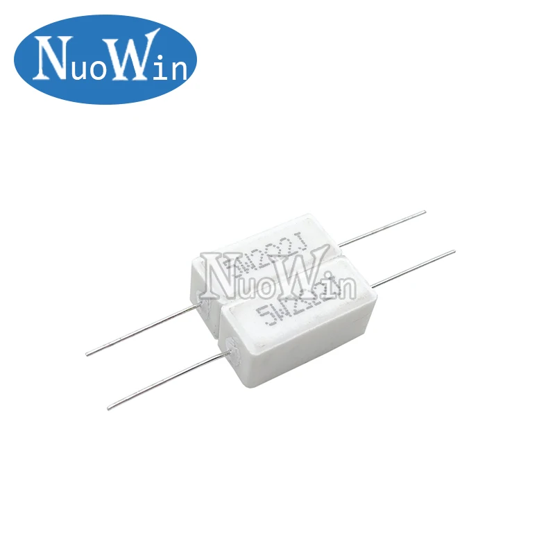 10pcs 5W 5% Cement Resistor Power Resistance 0.1R-10K 0.22R 0.25R 0.5R 1R 10R 100R 330R 0.33 5 10 12 33 43 150 220 500 1K ohm