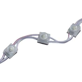 100pcs/lot 1LED injection led module light lamp white/warm white DC 12V with lens Waterproof IP65
