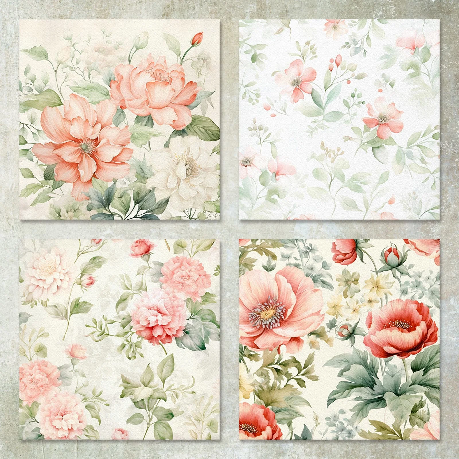 36 Sheets 6inch (Red Flower Peony Flower) Clipping Thin Paper for Bullet Diary, Junk Magazine, Greeting Card Background