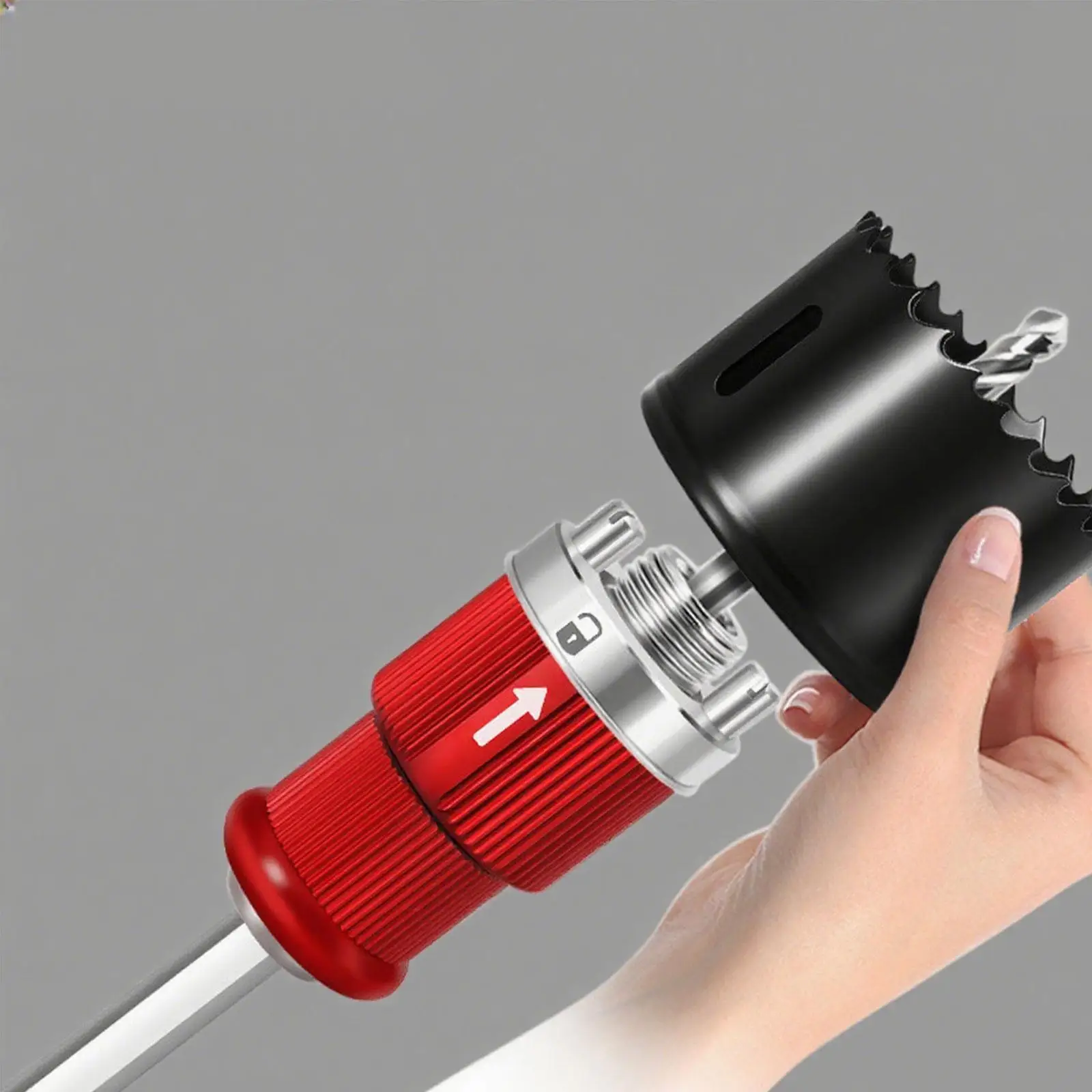 

Bi Hole Arbor Set Maintenance Easy to Install Quick Release with 10mm Handle Replacement Bimetal Hole Opener for Board Wood