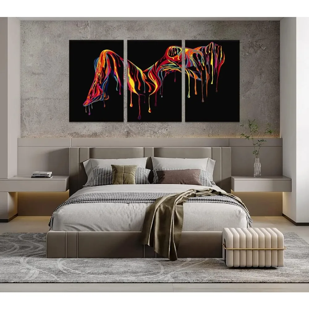 

Woman Canvas Wall Art Set Sexy Woman Posters and Prints Colorful Art Sexy Picture Home Decor for Living Room Bedroom Bathroom