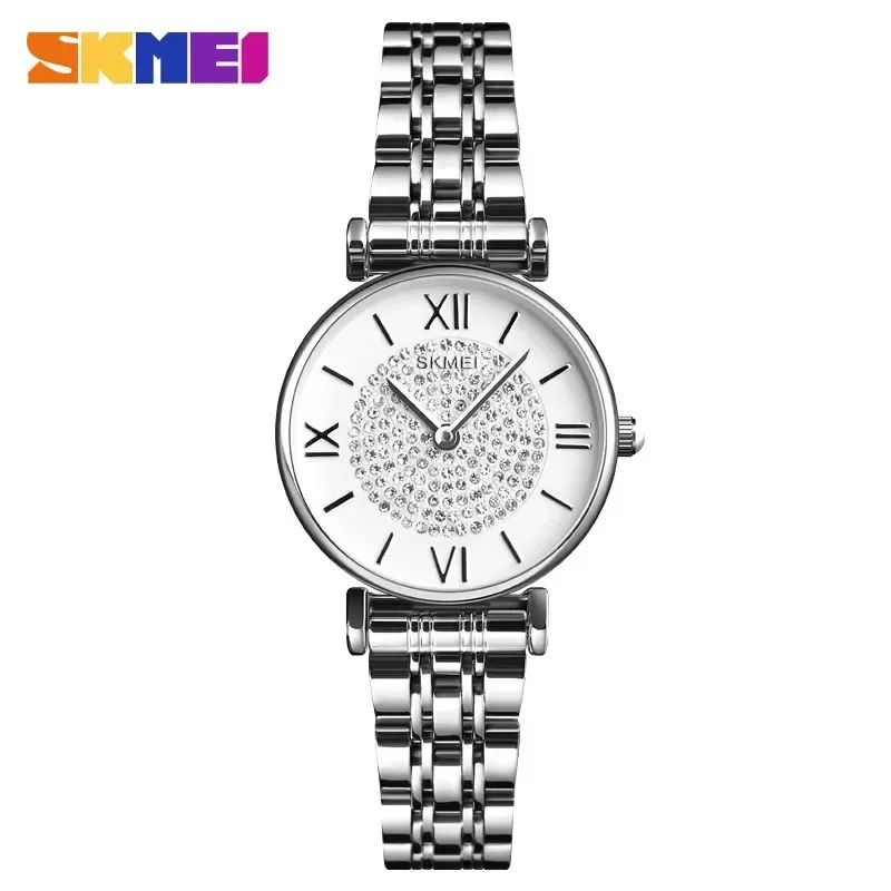 

Skmei 1533 Rhinestone Inlay Ladies Quartz Wristwatches relogio feminino Female Watches Stylish Elegant Design Watch for Women