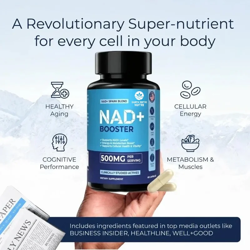 NAD+ Supplement 500mg Anti Aging Health Support   -60 Capsules
