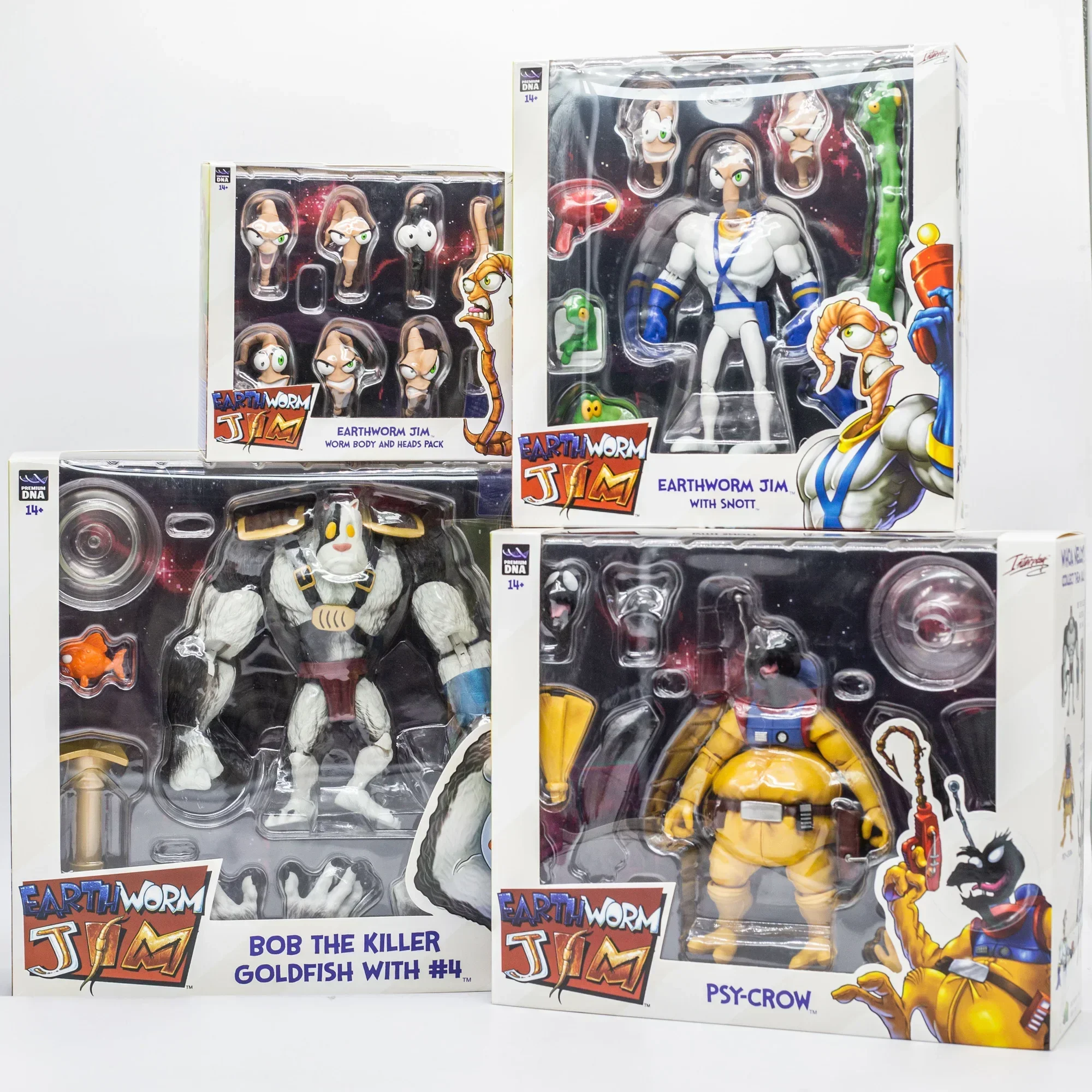 in stock PDNA 1/12 Earthworm Jim Action Figure Collection Snot Worm Body Jim Heads PSY-CROW Figures Model Toy