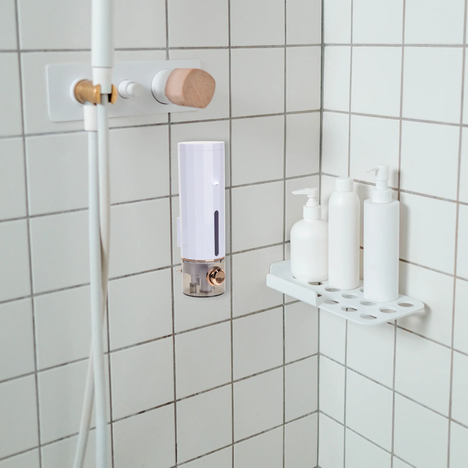 

Настенное крепление для дозатора мыла - высокопроизводительный пресс-контейнер для мытья тела для шампуня для ванной комнаты, туалета, экономия места, дизайн