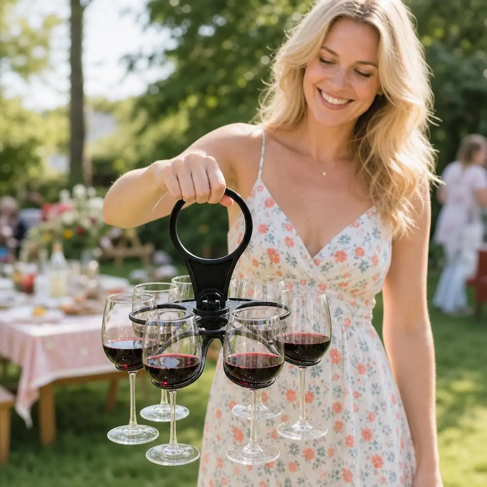 6Slot Drink Holder Folding Beverage Tray Foldable Cup Carrier For Party Wine & Coffee Cup Creative Tote Rack Reusable Cup Holder view 3
