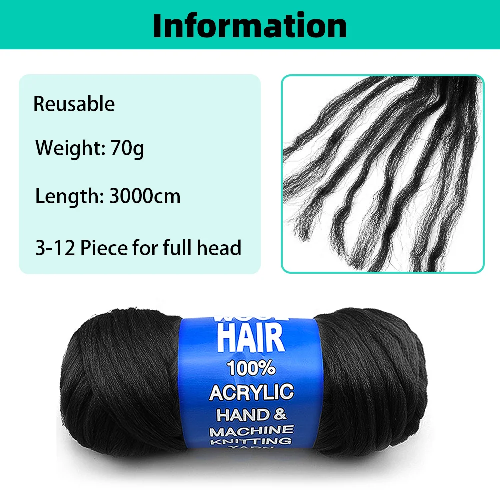 Extensões brasileiras de cabelo de lã para mulheres, cabelo sintético africano Yaki, torção senegalesa, faux locs, trança jumbo, 70g por pc