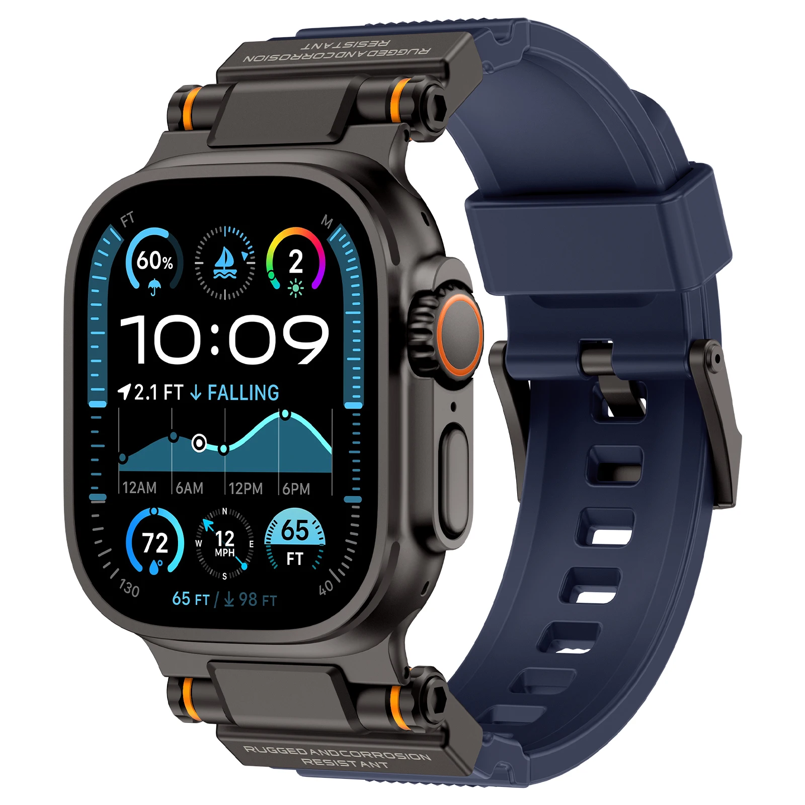 Силиконовый спортивный ремешок + металлическая головка для Apple Watch Ultra 2 49 мм 10 46 мм ремешок с петлей для iWatch Series 9 8 7 6 5 4 SE 45 мм 44 мм Correa