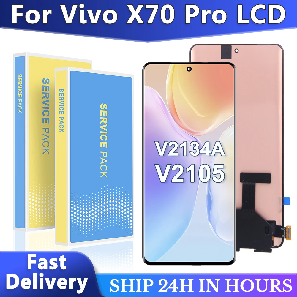 

AMOLED для Vivo X70 Pro X70Pro V2134A V2105 ЖК-дисплей, сенсорная панель, дигитайзер экрана в сборе, замена X70Pro, экран дисплея