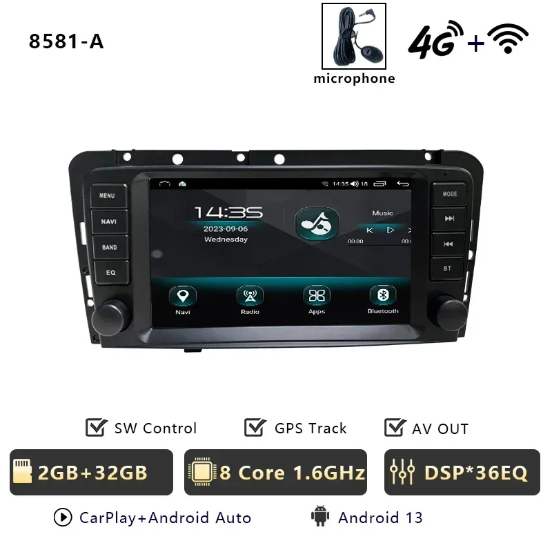 CHSTEK Autoradio Draadloze Carplay Multimedia Speler Voor VOLVO XC70 V70 S60 S40 V40 2005-2008 Android 13 Qualcomm navigatie GPS