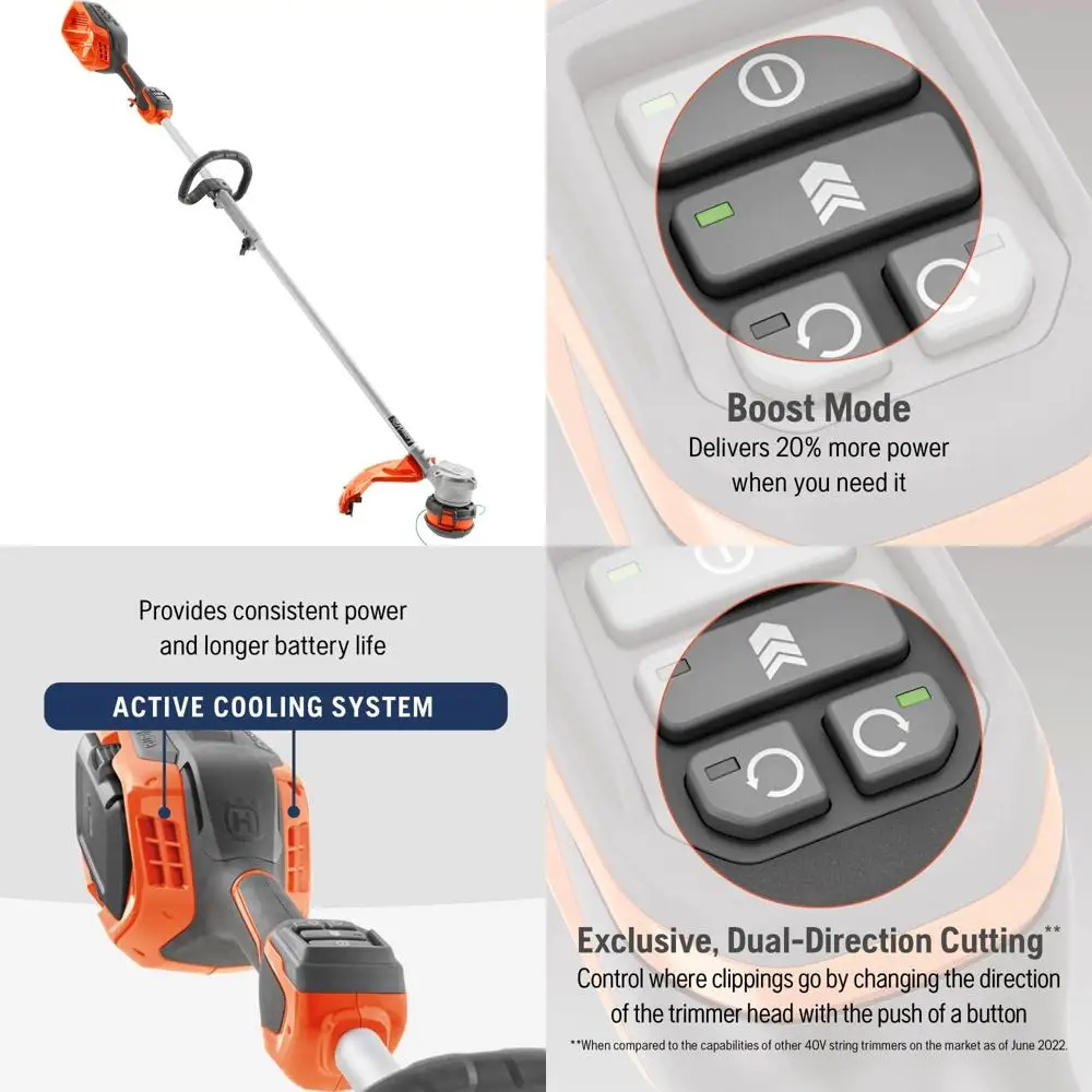 ماكينة تشذيب الخيوط الكهربائية اللاسلكية مقاس 16 بوصة مع استبدال سريع، أداة آكل الأعشاب فقط، ماكينة تشذيب الأعشاب التي تعمل بالبطارية تدوم طويلاً