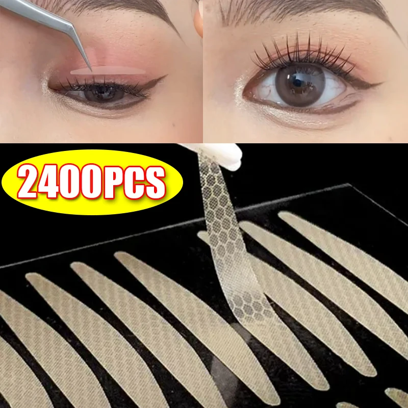 Invisible Lace Double Eyelid Sticker 2400PCS Eye Lift Strips Self-adhesive Double Eyelid Tapes Clear Beige Eye Tapes Makeup Tool