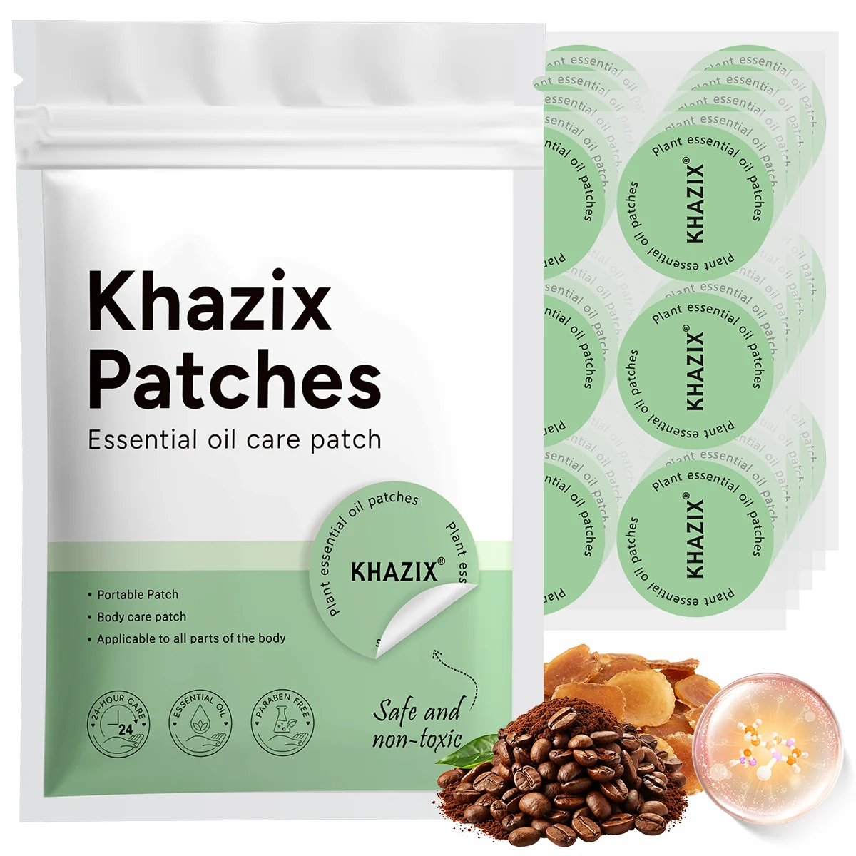 30Pcs Energy Patches Natural Ingredients Vegan Friendly Daily Energy Boost Patch Portable Body Stickers for Work Travel Sports