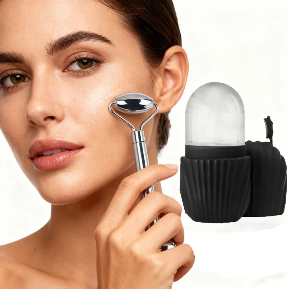 1/2 قطعة الجليد بكرة وجه الوجه العناية بالبشرة مجموعة دوارة الثلج تدليك الوجه الأسطوانة رفع الكنتوري تنظيف الوجه أدوات العناية بالبشرة