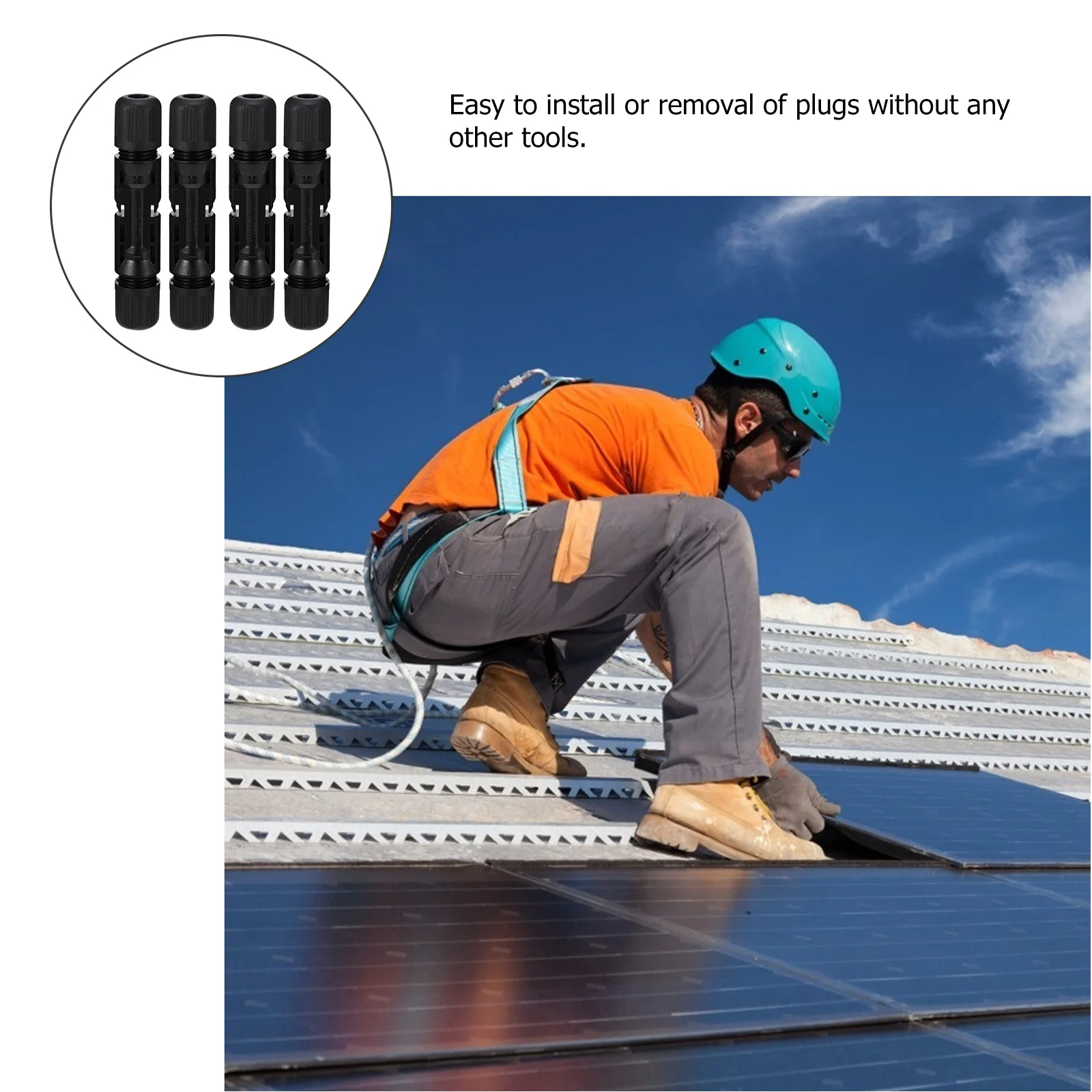 

8Pcs Photovoltaic Connector Adapter Solar Panel Cable Connector Waterproof Durable Easy Install Quick Release for Harsh