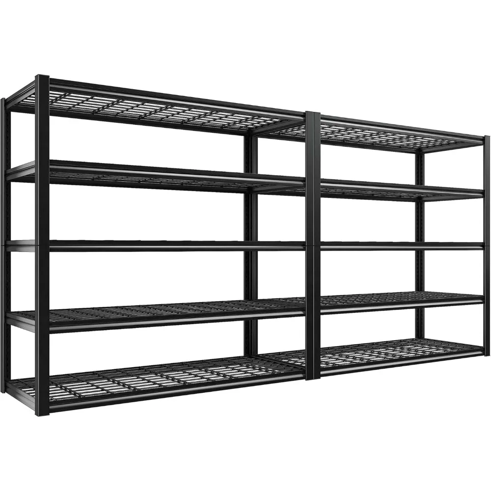 

48.2" W Garage Shelving, 3000LBS Storage Shelves Heavy Duty Shelving Unit Adjustable 5 Tier Metal Shelf, Garage Shelves