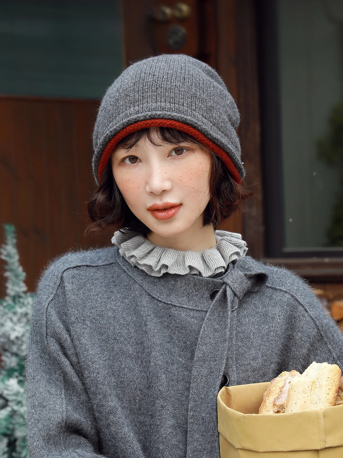 mismemo-レディース-ウールニット帽子-冬-暖かい耳保護-ストライプスタイル-快適なニットキャップ-カジュアルファッションアクセサリー