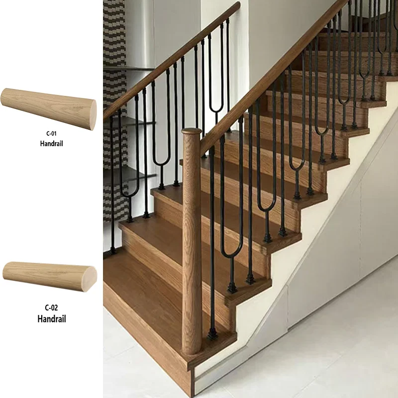 Round column stair handrail