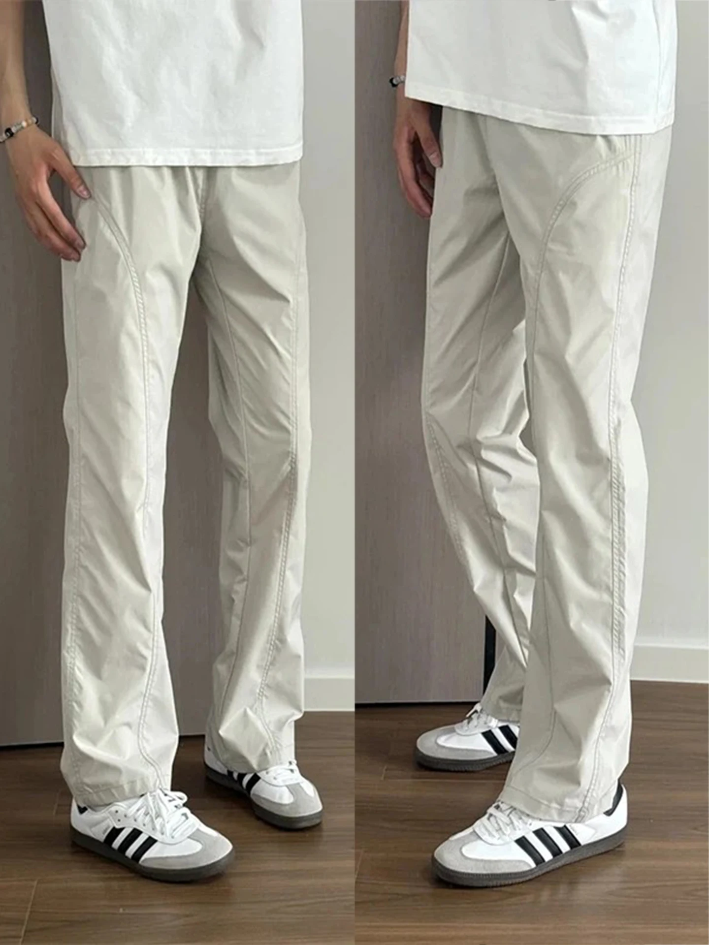 

Qui Dry Ice Silk мужские летние тонкие мягкие повседневные брюки свободные прямые брюки-колокольчики дышащие удобные легкие...