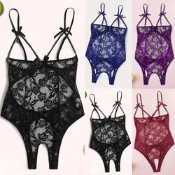 Plus size Sexy Lace Lingerie Women Erotic Open Crotch Underwear Sexy Costumes Teddy Porn Sex Lenceria Mujer Temptation Corset