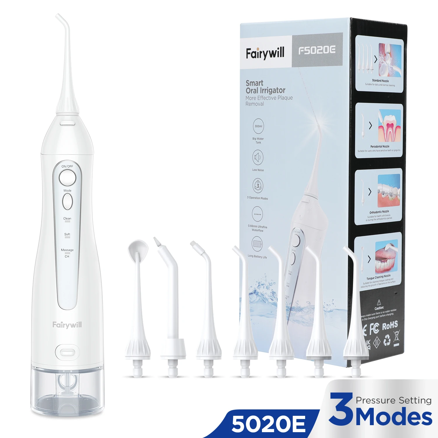 

Fairywill водные нити для зубов 300 мл ирригатор для полости рта перезаряжаемый портативный стоматологический 3 режима резервуар для воды водонепроницаемый очиститель зубов