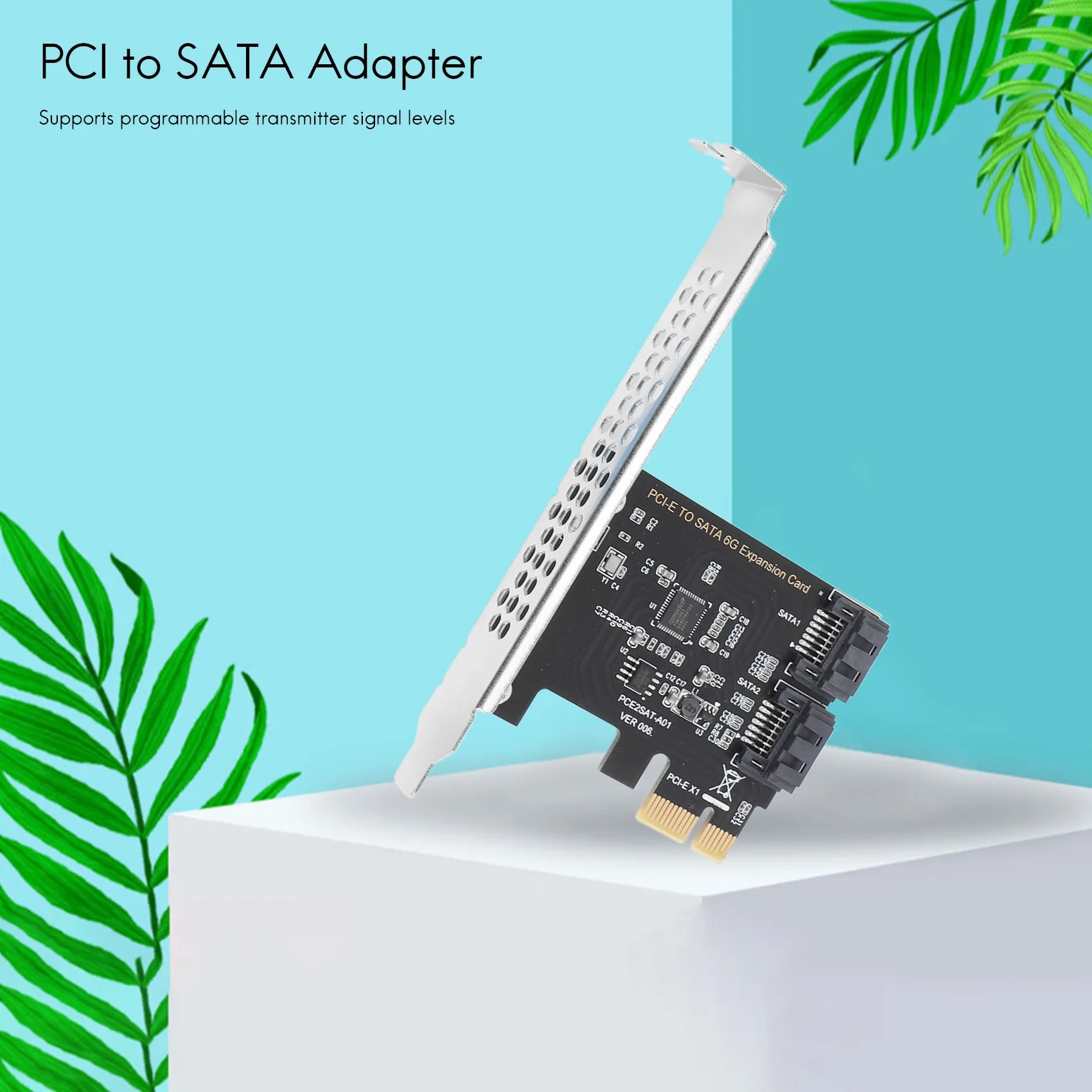 محول بطاقة تحكم بالتوسيع ، PCIe PCI Express إلى SATA ، 2-Port ، SATA III 6G