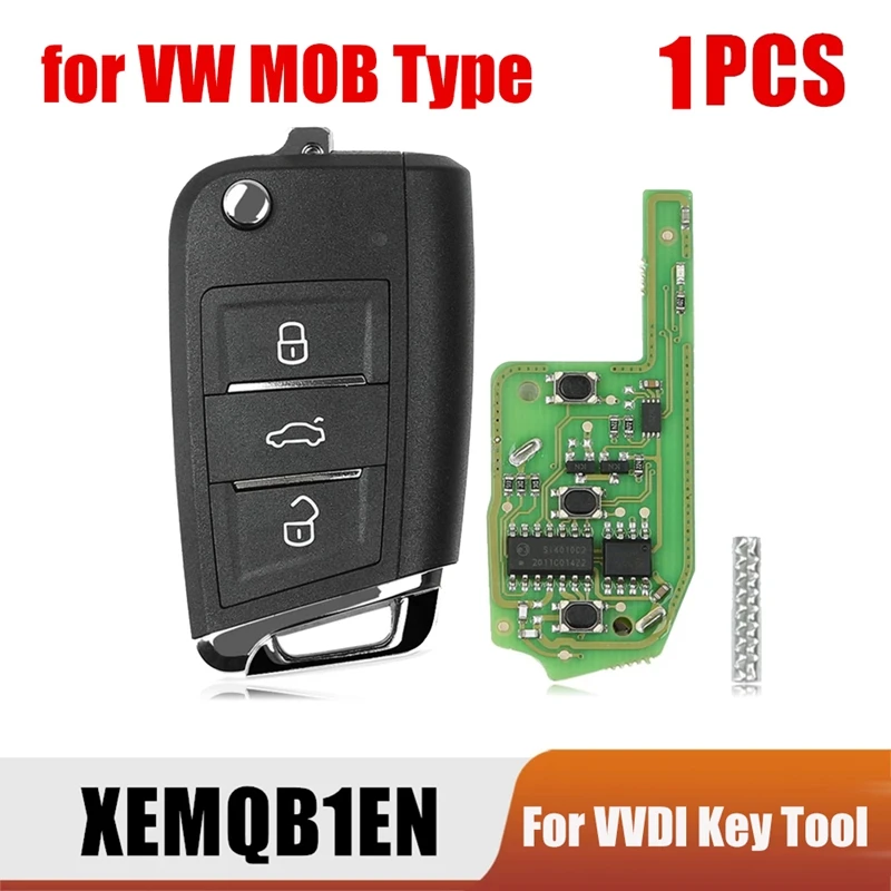 Super remoto chaveiro com built-in Super Chip, 3 botões, Xhorse XEMQB1EN, tipo VW MQB, ferramenta VVDI