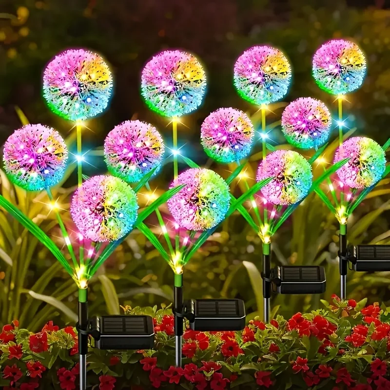 3 Head Plugged Solar Outdoor Green Onion Lamp Sparkling Star Burst Spherical Fairy  for Gardens Trees Christmas Decorations