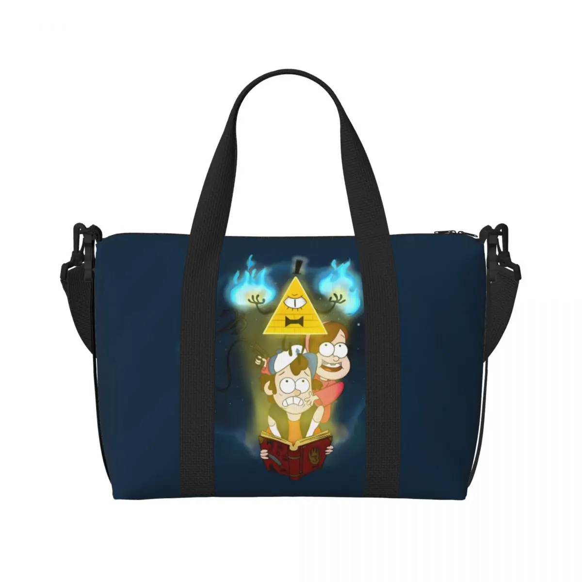 

Женская большая сумка для покупок Gravity Falls, большая вместительная комедийная анимированная пляжная дорожная сумка для спортзала