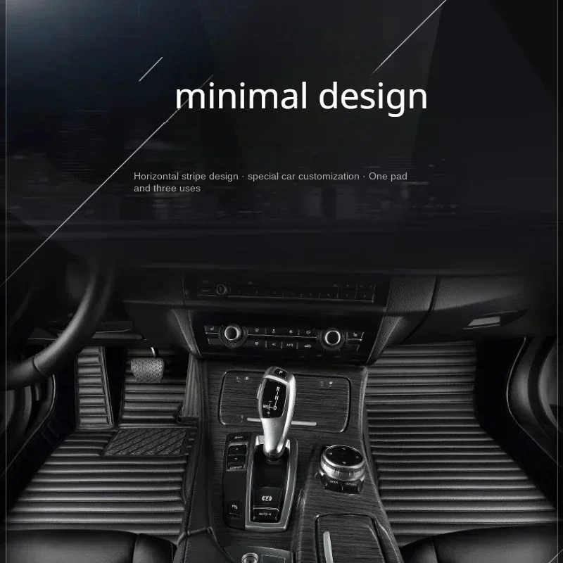 Striped Luxury style Car 3D Floor Mat for BMW 3 Series E36 1990-2000 E46 E90 E92 Coupe E93 Interior Details Car Accessories