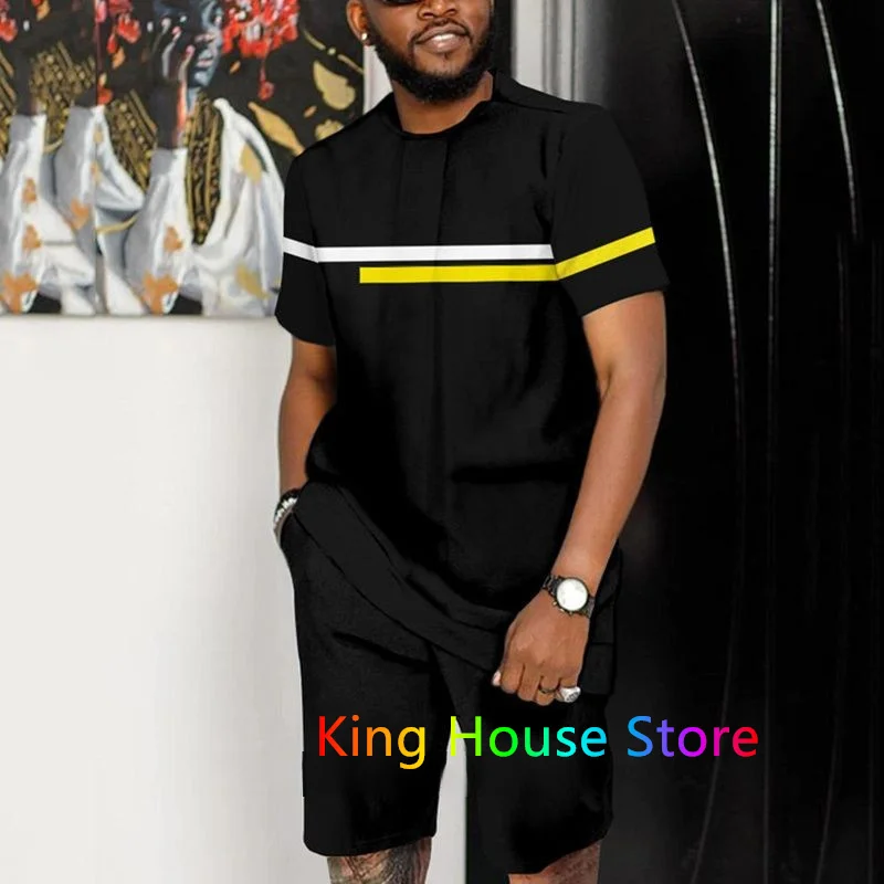 Summer Sportwear Suit Short Sleeve TShirt short Pants Jogger Set Men 2 Piece Set Tracksuit 3D Trend Oversized Man Outfit Clothes