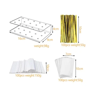 Triển lãm acrylic cho bánh và kẹo mút, 15 lỗ, rõ ràng, bền, cho kẹo, tiệc cưới, sinh nhật, 1pc 10 Bán hàng chính Acrylic Petisqueira - №9