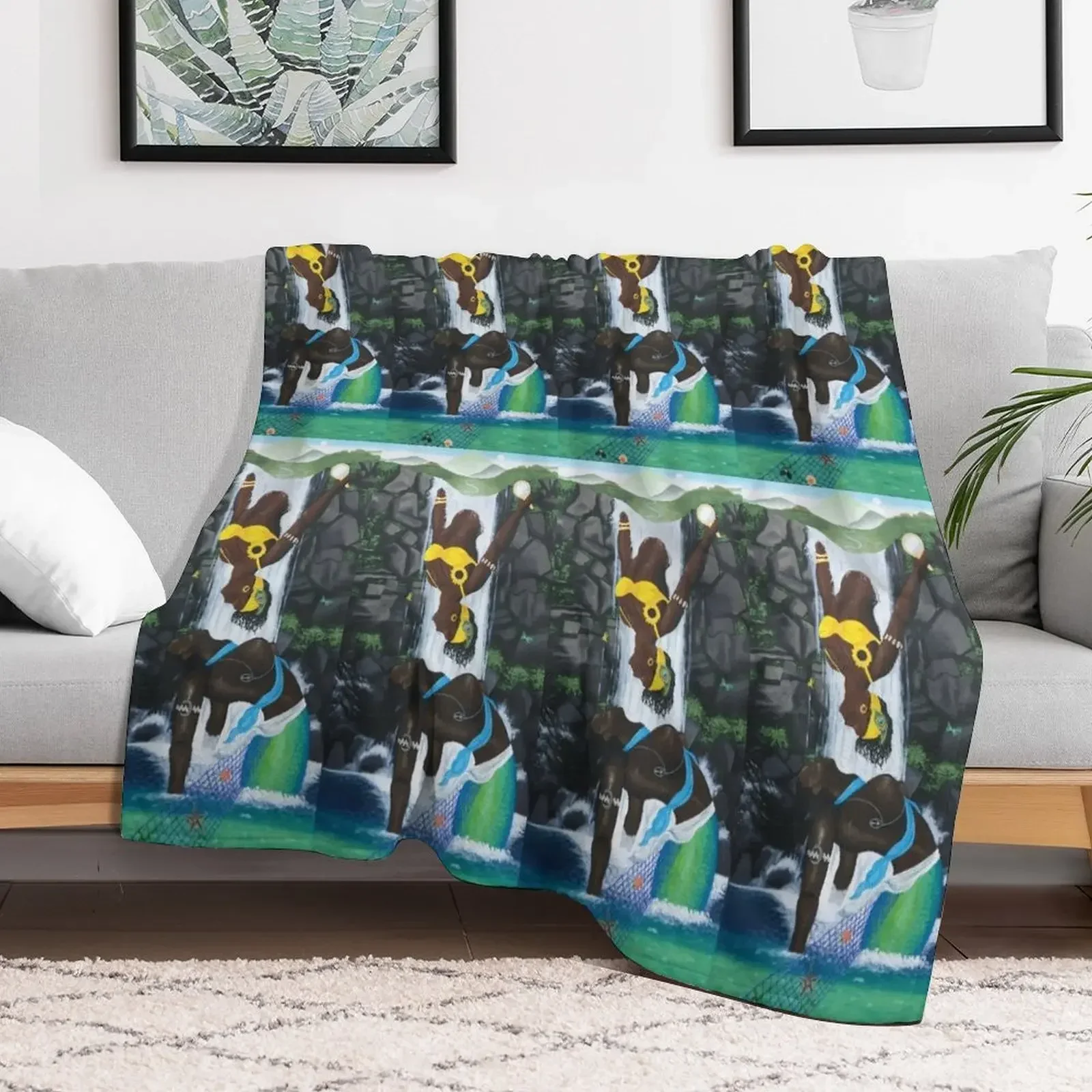 

Oshun and Yemaya Throw Blanket For Sofa Thin Sofas Vintage Furrys Blankets Camping Single Warm bed plaid Blankets